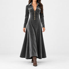 Romy Soft Maxi Dress, Button-Front