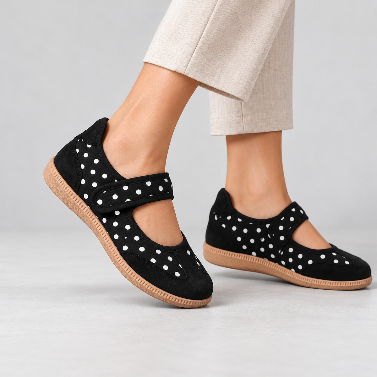 Rosabel Soft Polka Dot Walking Shoes, Mary Jane | Emory & Blanc