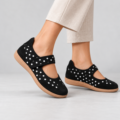 Rosabel Soft Polka Dot Walking Shoes, Mary Jane | Emory & Blanc