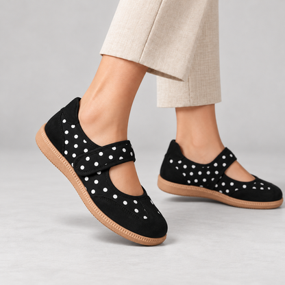 Rosabel Soft Polka Dot Walking Shoes, Mary Jane | Emory & Blanc