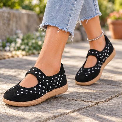 Rosabel Soft Polka Dot Walking Shoes, Mary Jane | Emory & Blanc