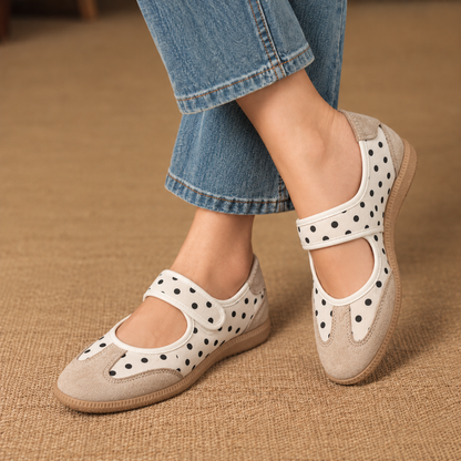 Rosabel Soft Polka Dot Walking Shoes, Mary Jane | Emory & Blanc