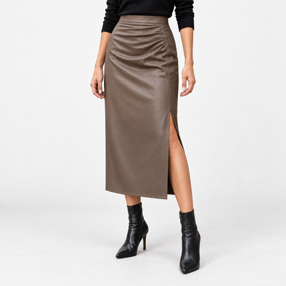 Rosalba Comfort Midi Skirt — Brown | Emory & Blanc
