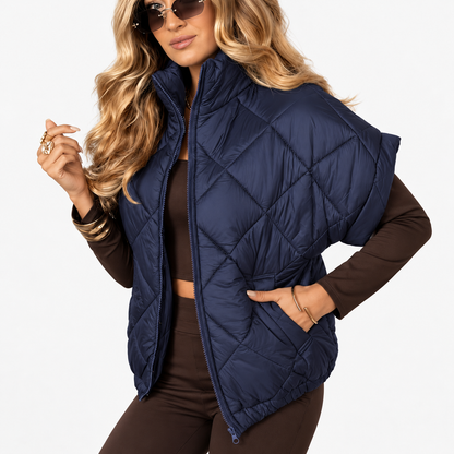 Rosaline Comfort Quilted Vest — Navy | Emory & Blanc