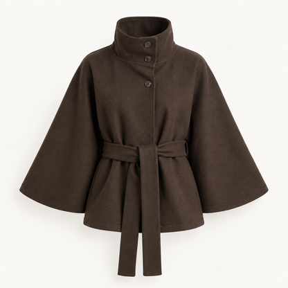 Rosamund Belted Wrap Jacket, Stand Collar | Emory & Blanc
