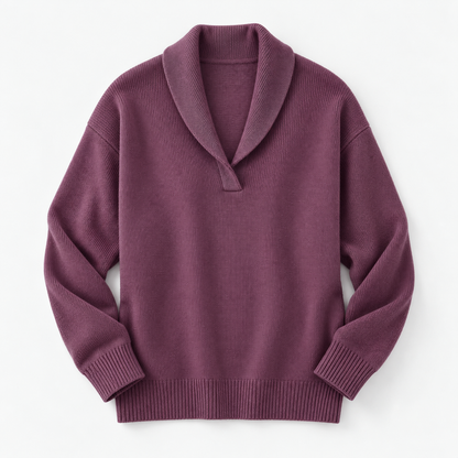 Rosella Relaxed Fit Shawl Collar Sweater | Emory & Blanc