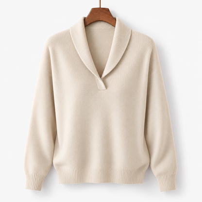 Rosella Relaxed Fit Shawl Collar Sweater | Emory & Blanc