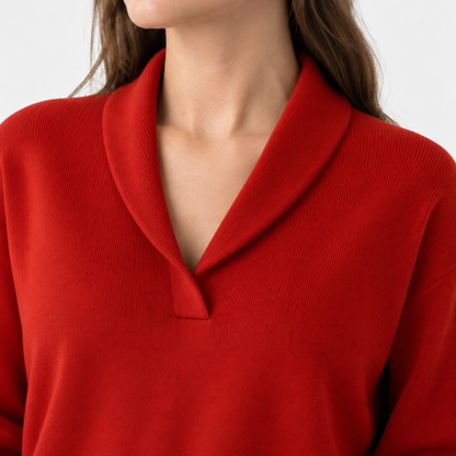 Rosella Relaxed Fit Shawl Collar Sweater | Emory & Blanc