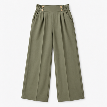 Roselle Relaxed Fit Button-Front Pants | Emory & Blanc