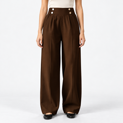 Roselle Relaxed Fit Button-Front Pants | Emory & Blanc
