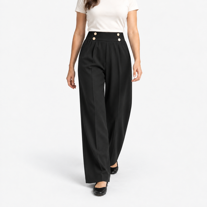 Roselle Relaxed Fit Button-Front Pants | Emory & Blanc