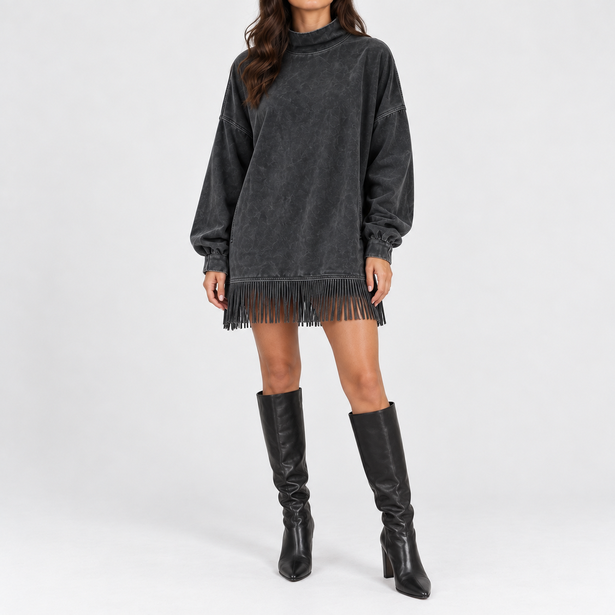 Rosina Soft Fringe Mini Dress | Emory & Blanc