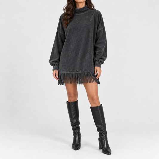 Rosina Soft Fringe Mini Dress | Emory & Blanc