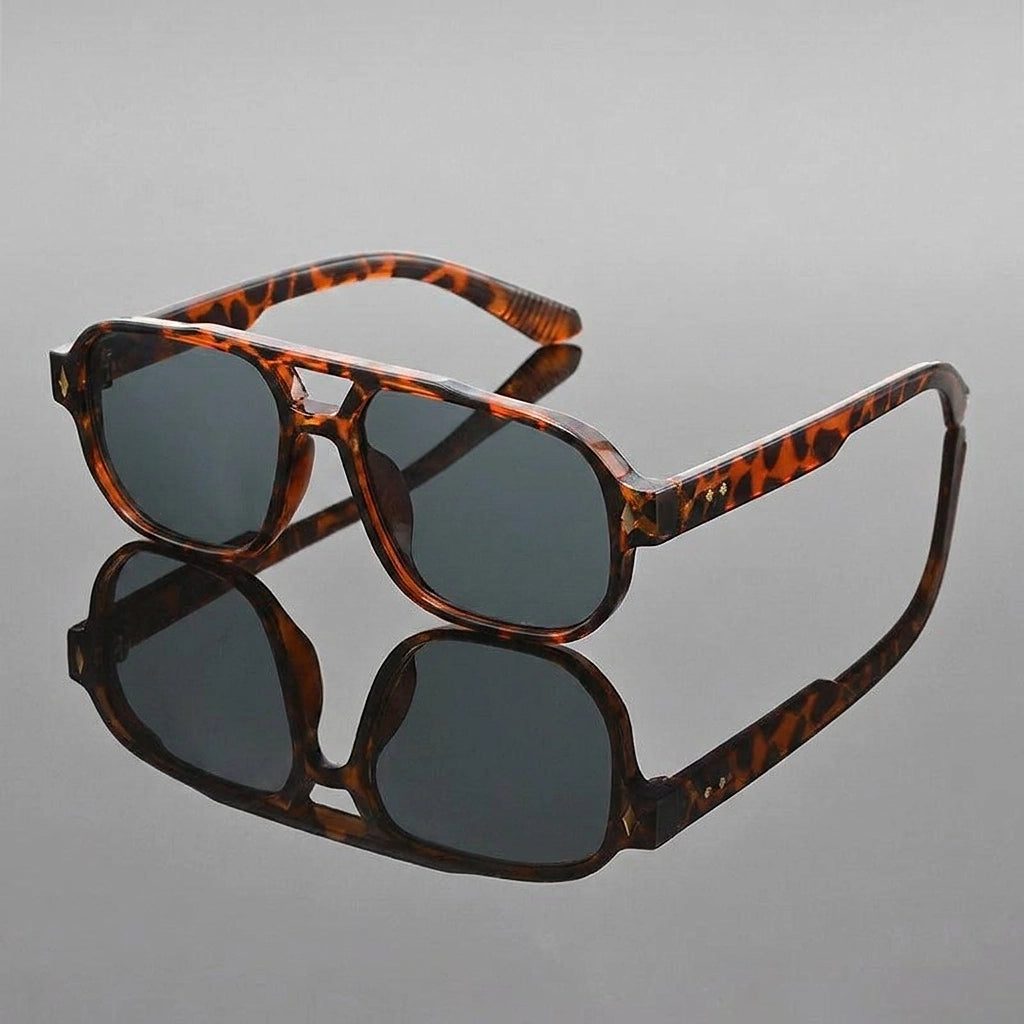 Ruben Everyday Navigator Sunglasses — Black & Leopard | Emory & Blanc