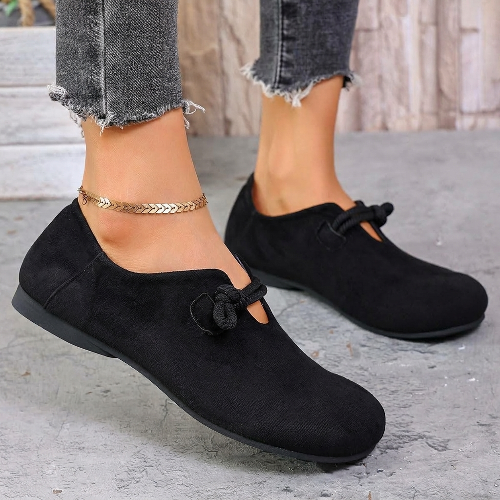 Sabine Knotted-Strap Flat | Emory & Blanc