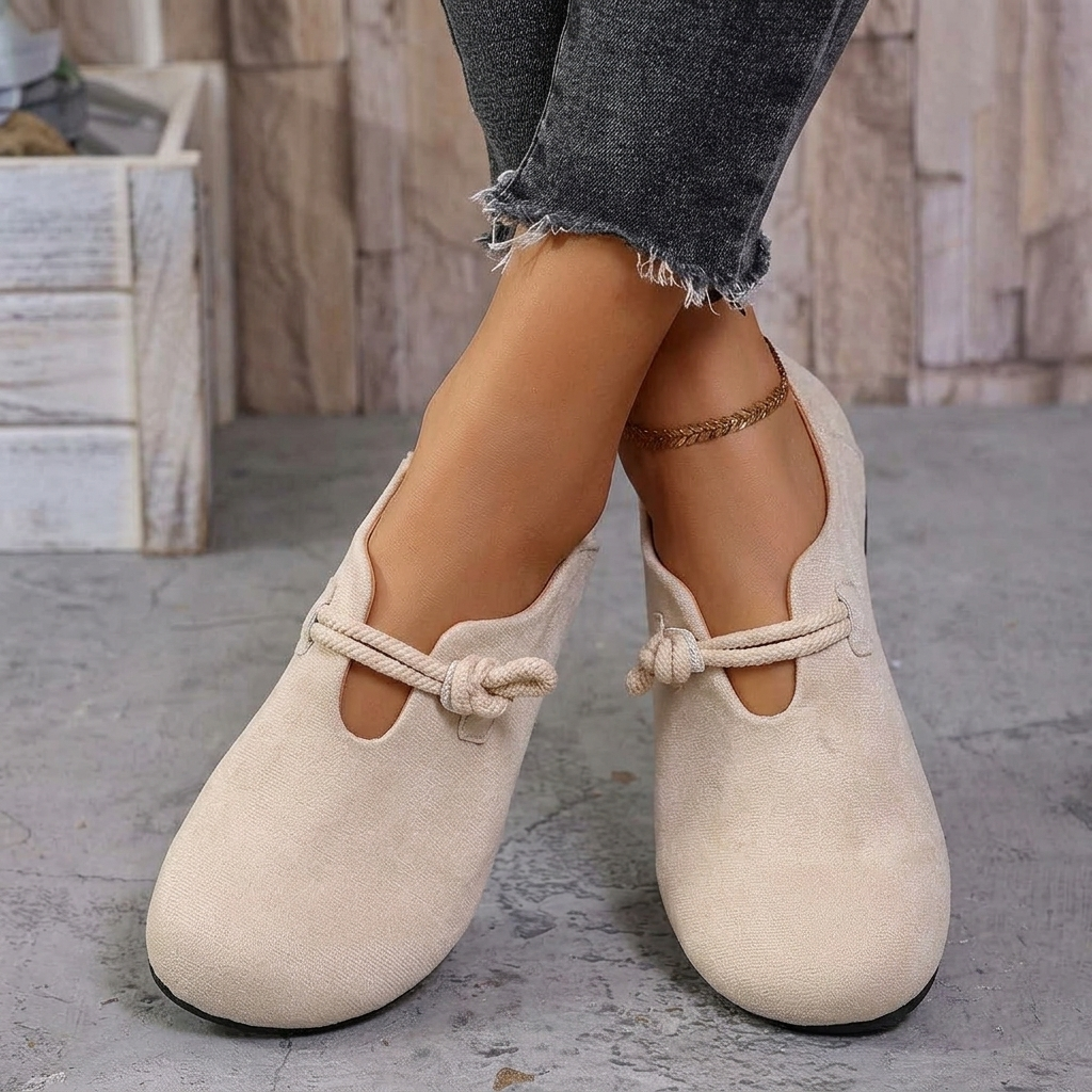 Sabine Knotted-Strap Flat | Emory & Blanc