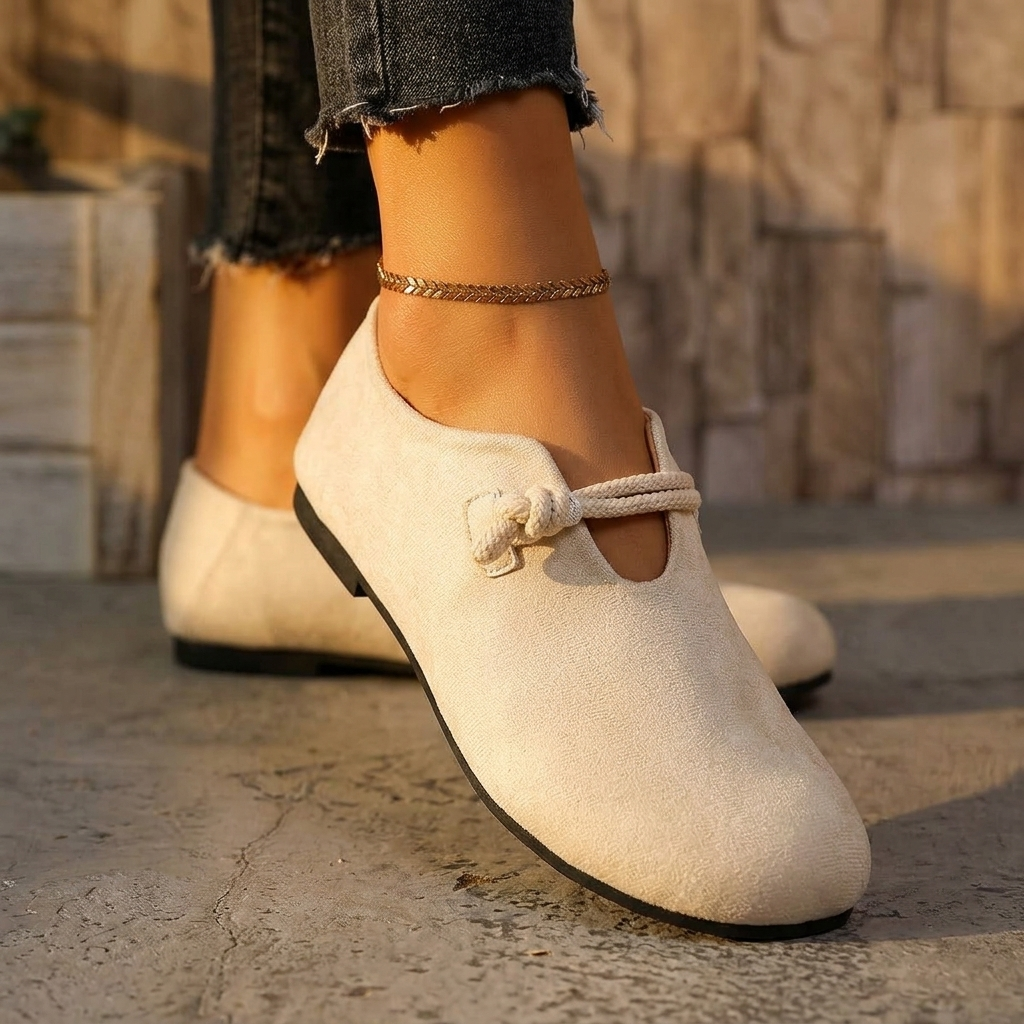 Sabine Knotted-Strap Flat | Emory & Blanc