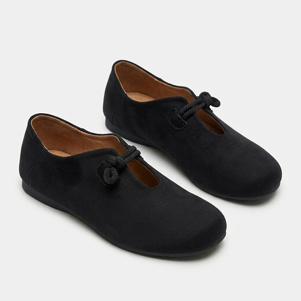 Sabine Knotted-Strap Flat | Emory & Blanc