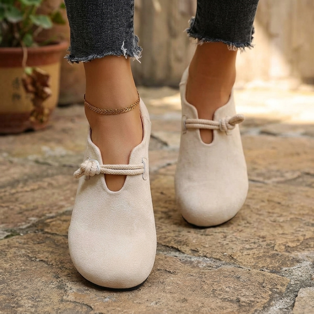 Sabine Knotted-Strap Flat | Emory & Blanc