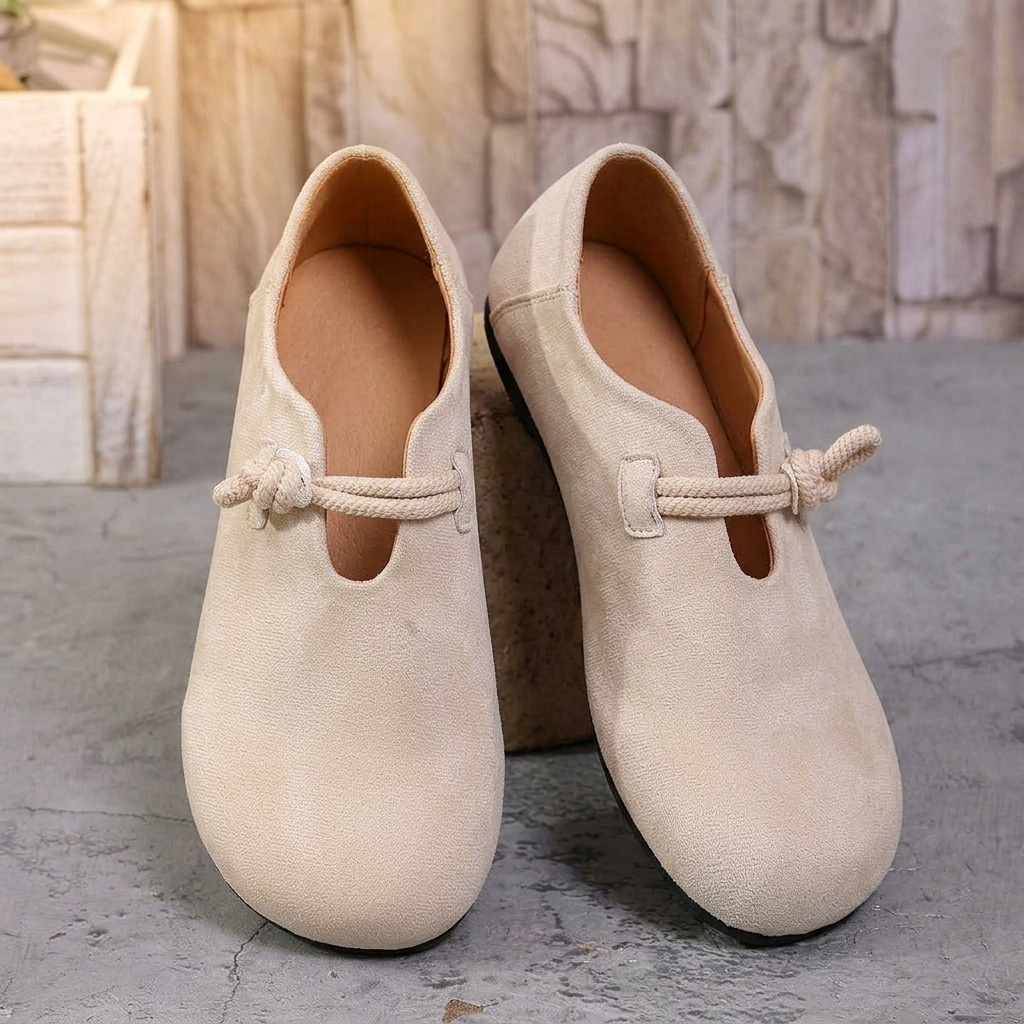 Sabine Knotted-Strap Flat | Emory & Blanc