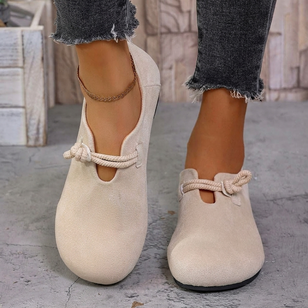 Sabine Knotted-Strap Flat | Emory & Blanc