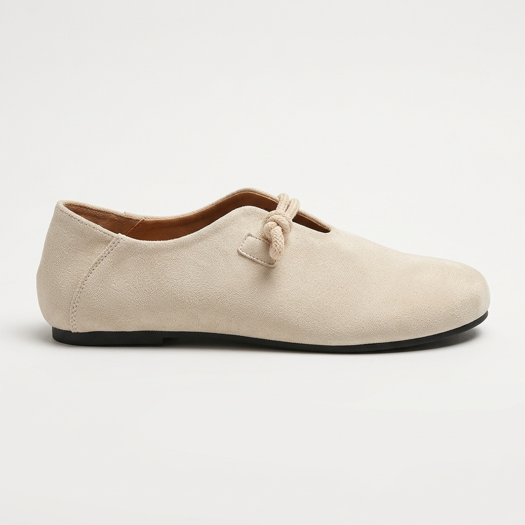 Sabine Knotted-Strap Flat — White | Emory & Blanc