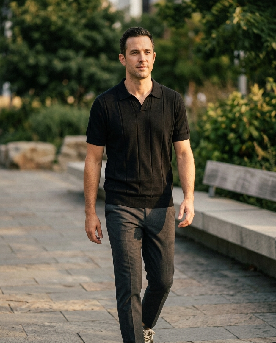 Sabine Open-Collar Polo | Emory & Blanc