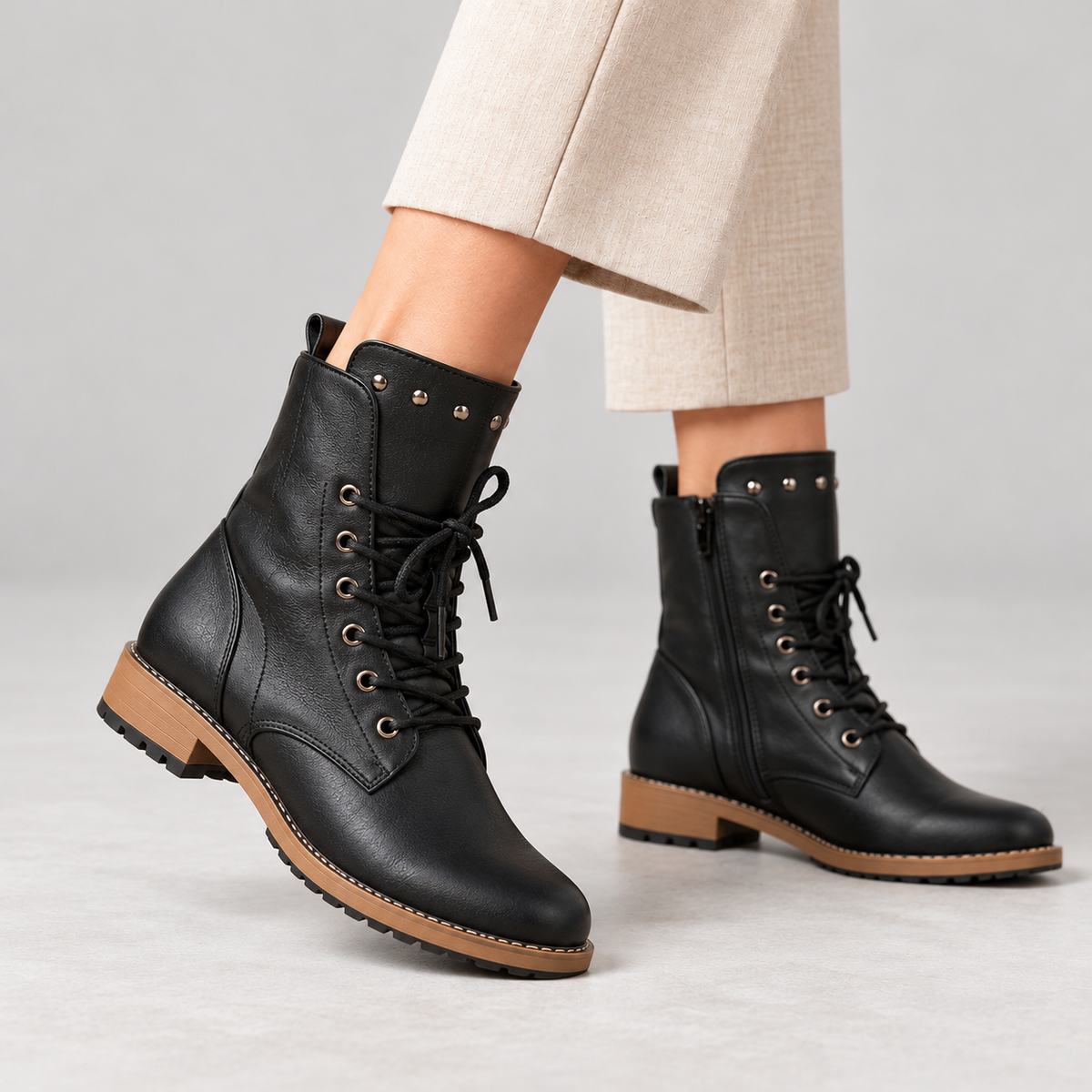 Sandrine Comfort Lace-Up Ankle Boots | Emory & Blanc