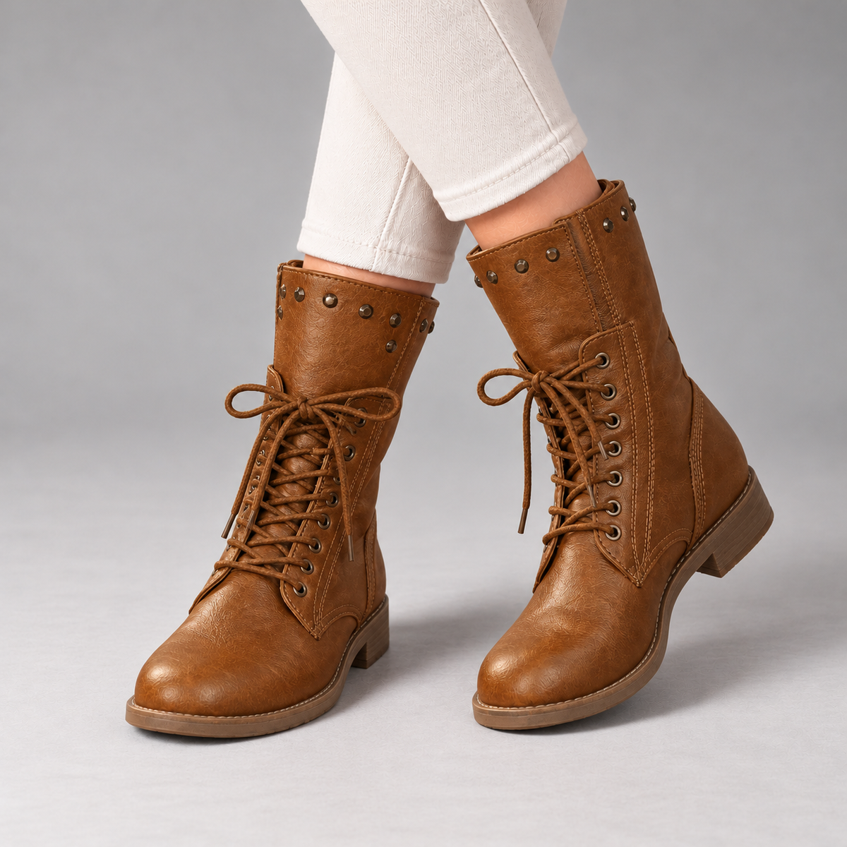 Sandrine Comfort Lace-Up Ankle Boots — Brown | Emory & Blanc