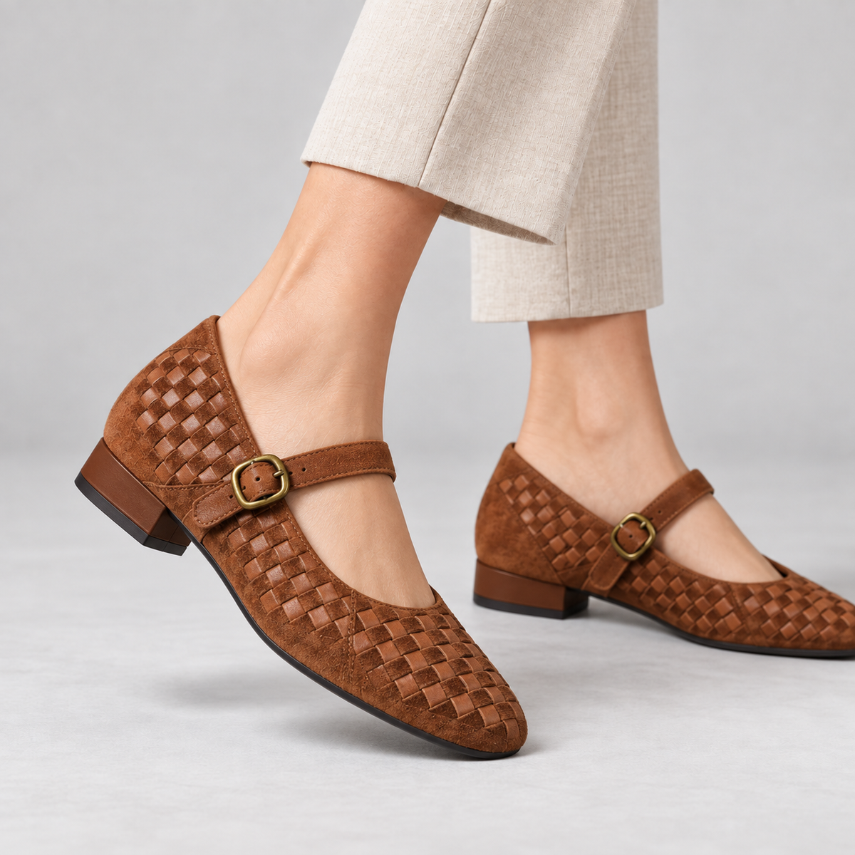 Seraphine Basketweave Mary Jane | Emory & Blanc