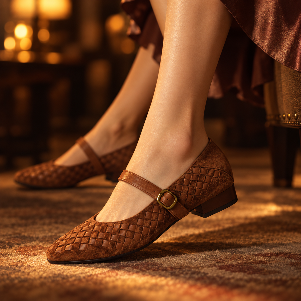 Seraphine Basketweave Mary Jane | Emory & Blanc