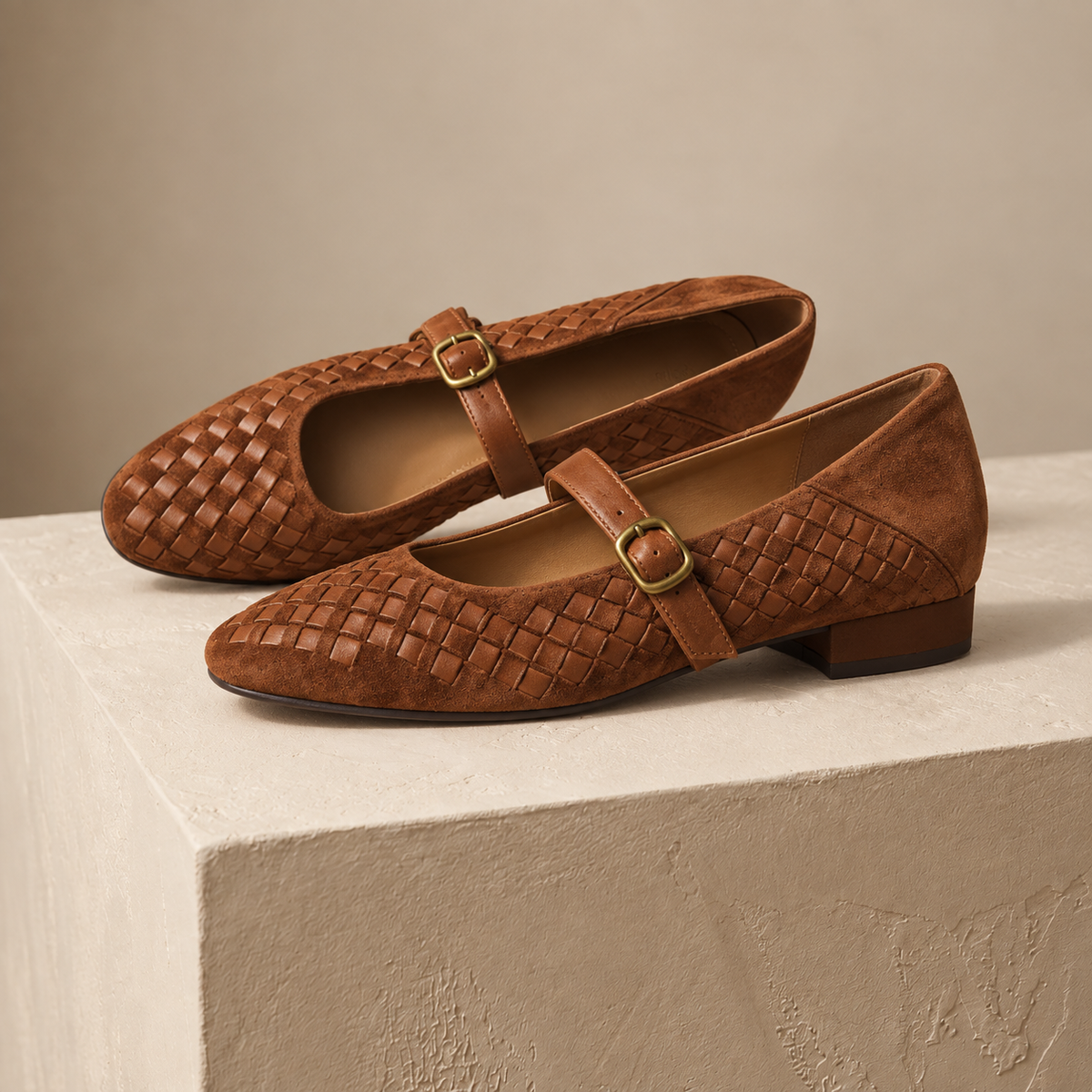 Seraphine Basketweave Mary Jane | Emory & Blanc