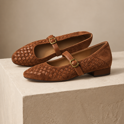 Seraphine Basketweave Mary Jane | Emory & Blanc