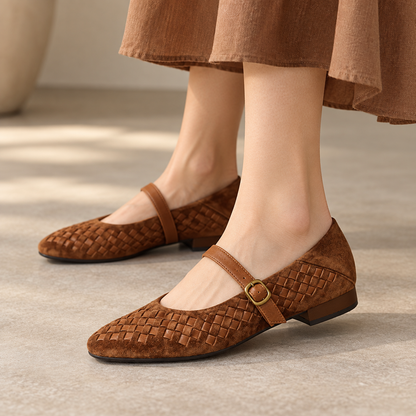 Seraphine Basketweave Mary Jane | Emory & Blanc