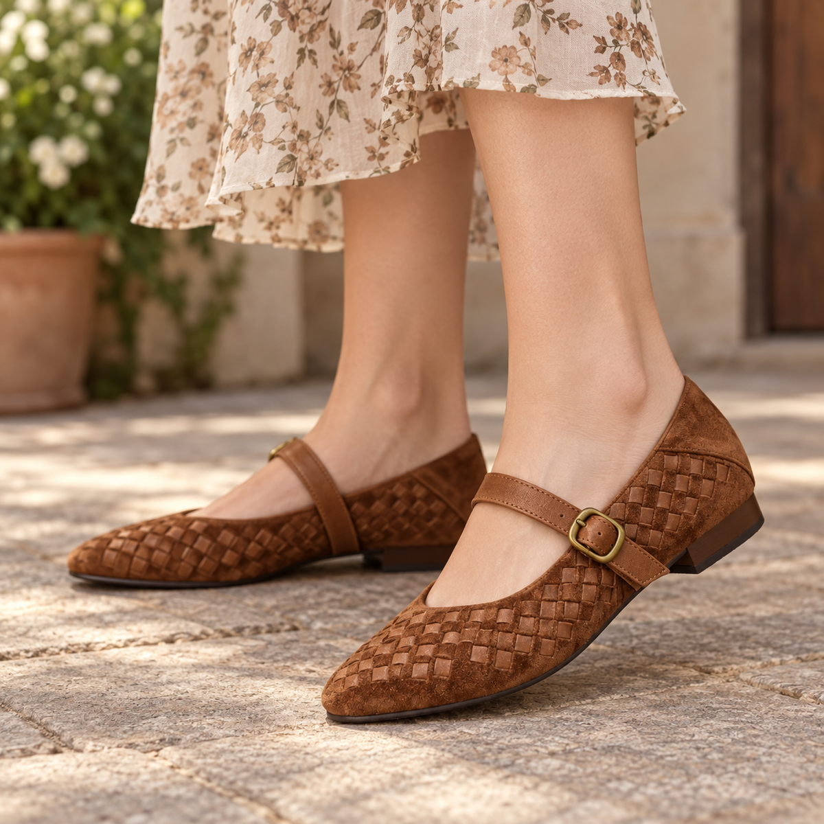 Seraphine Basketweave Mary Jane | Emory & Blanc