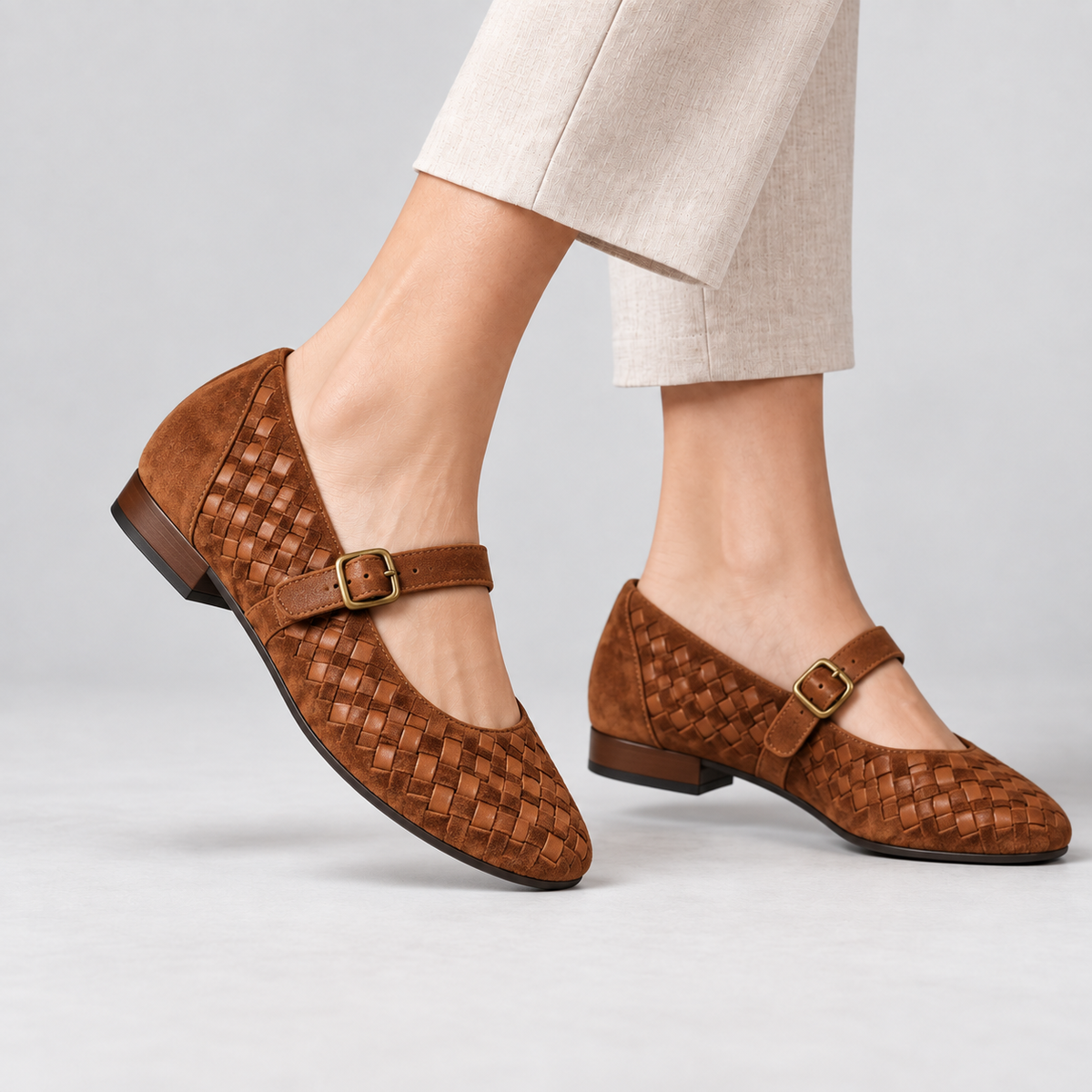 Seraphine Basketweave Mary Jane | Emory & Blanc