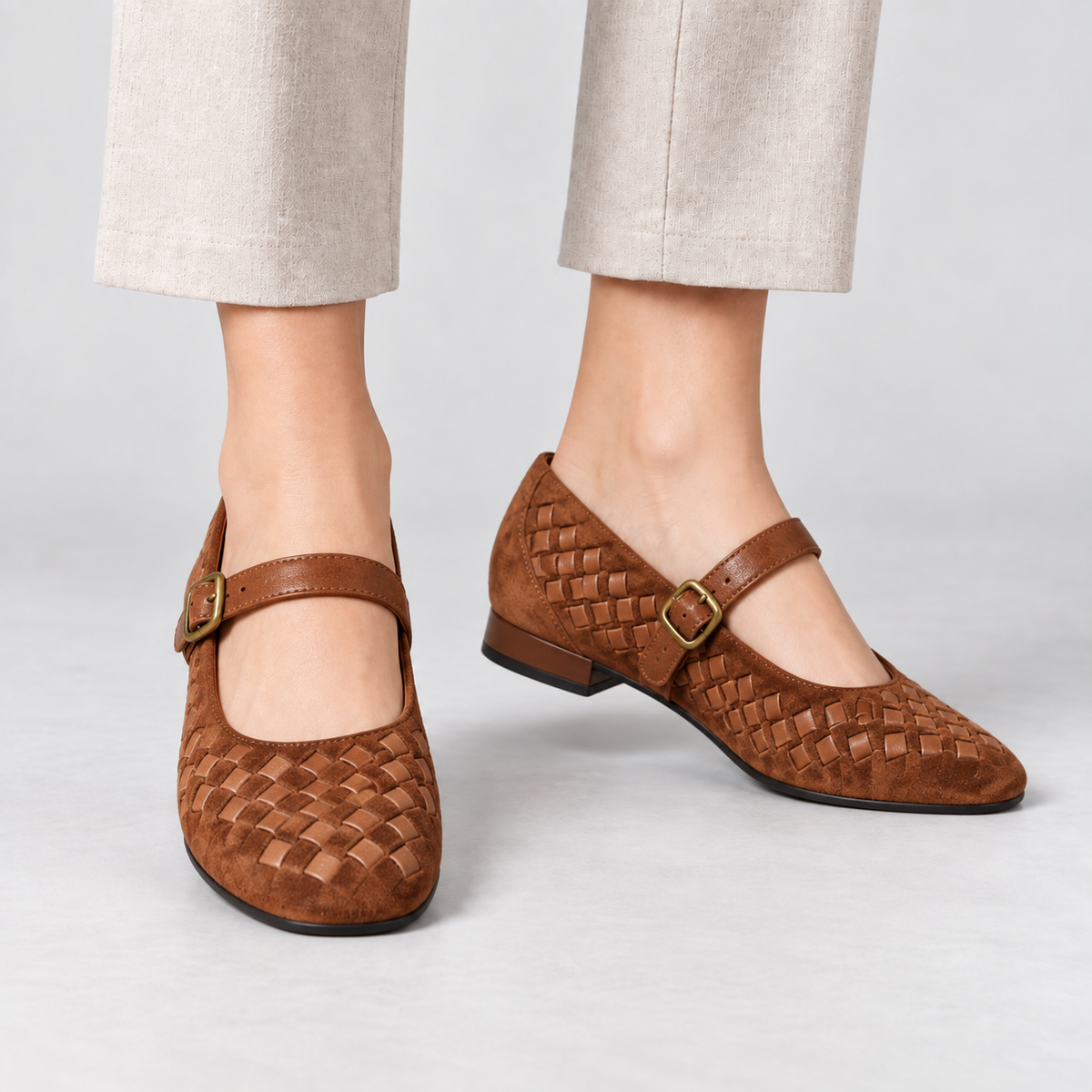 Seraphine Basketweave Mary Jane | Emory & Blanc