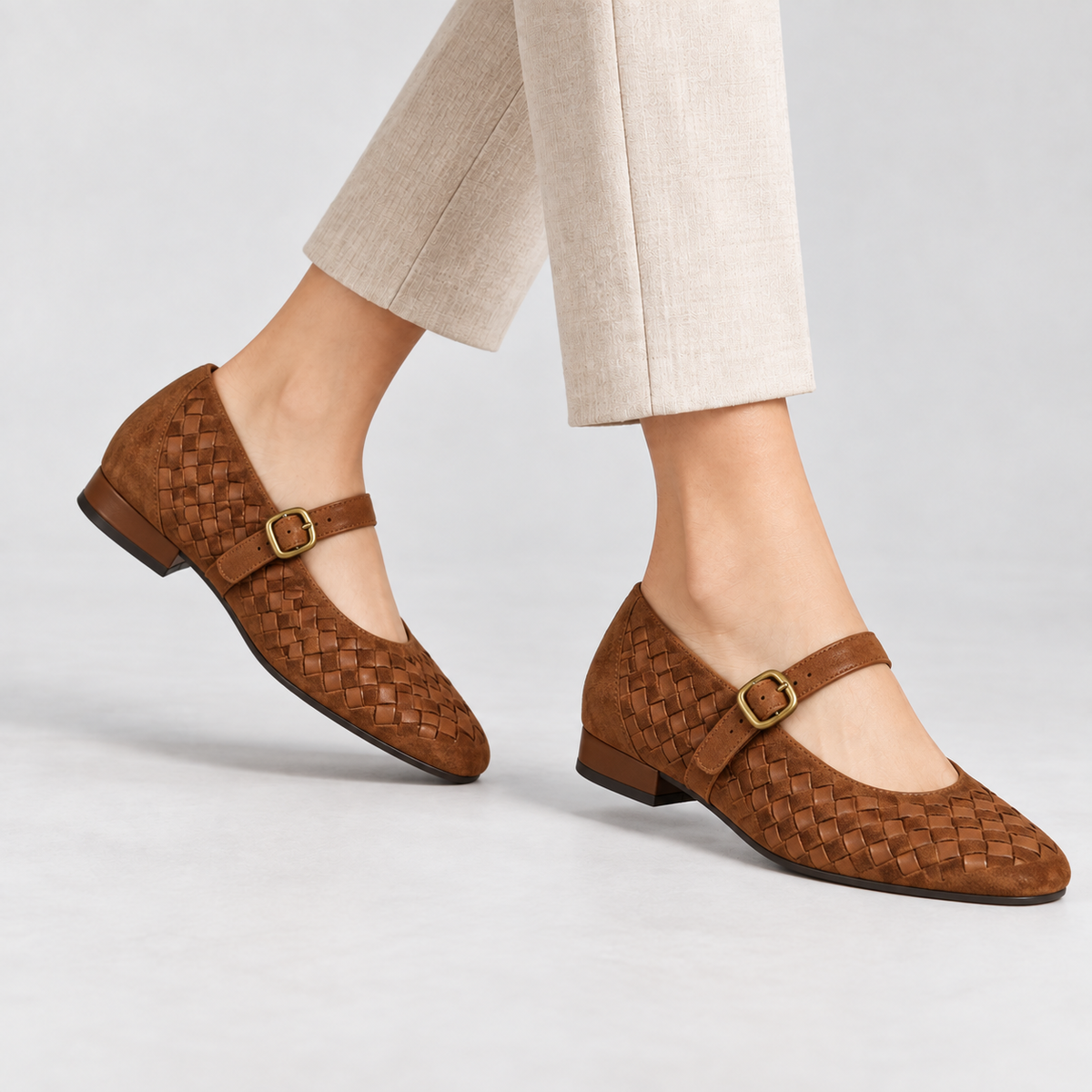 Seraphine Basketweave Mary Jane | Emory & Blanc