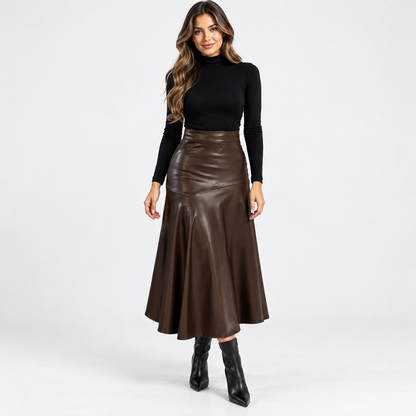 Serena Comfort Flared Midi Skirt | Emory & Blanc