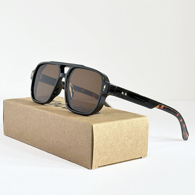 Severin Lightweight Navigator Sunglasses — Spotted Brown | Emory & Blanc