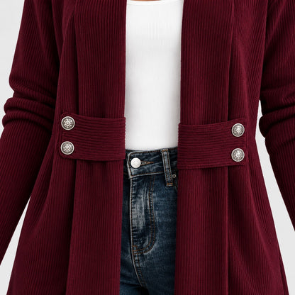 Sidonie Relaxed Fit Ribbed Jacket, Waist Tabs | Emory & Blanc