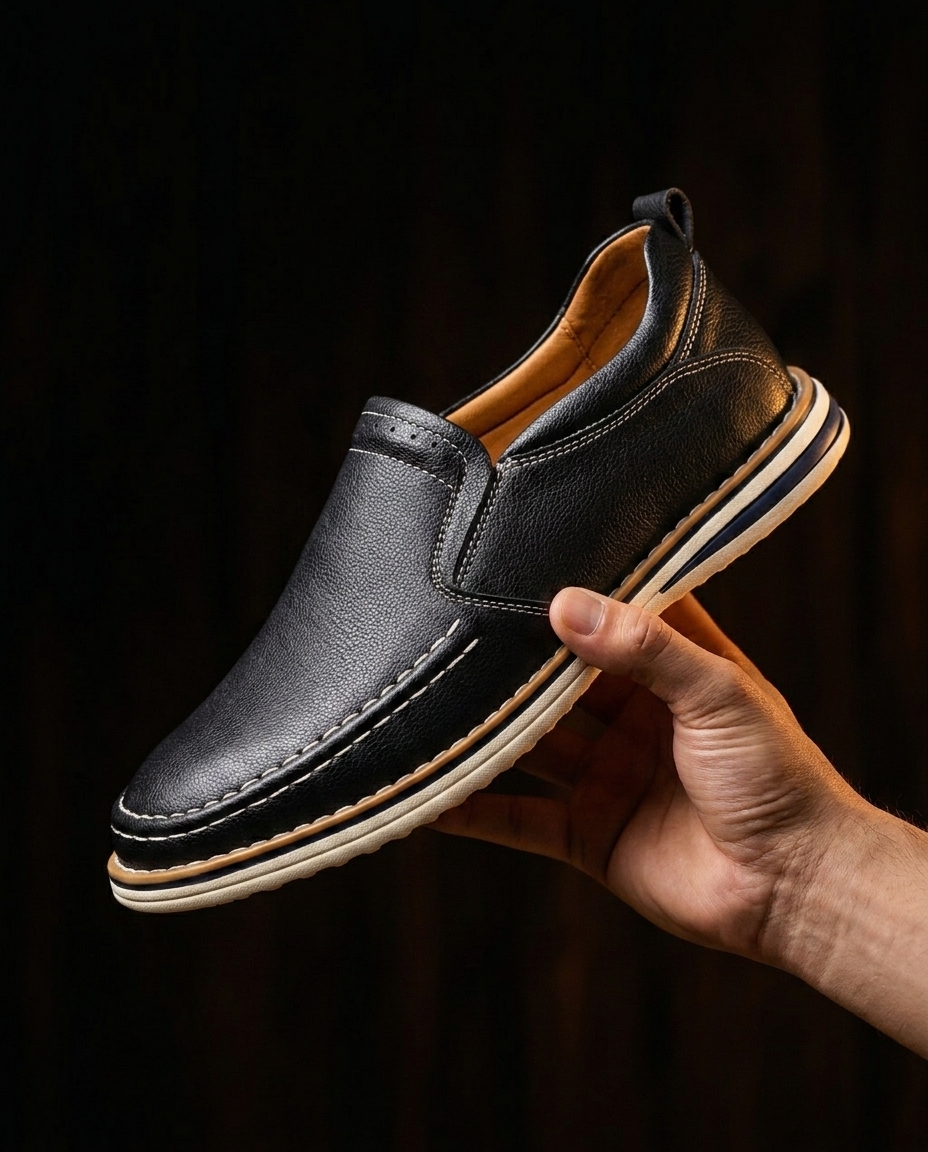 Simone Contrast-Stitch Slip-On | Emory & Blanc