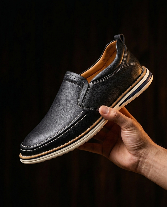 Simone Contrast-Stitch Slip-On | Emory & Blanc