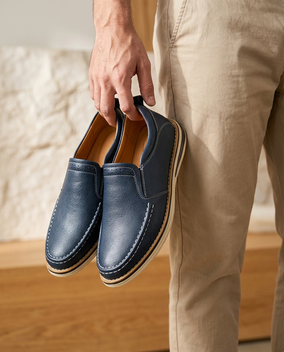 Simone Contrast-Stitch Slip-On | Emory & Blanc