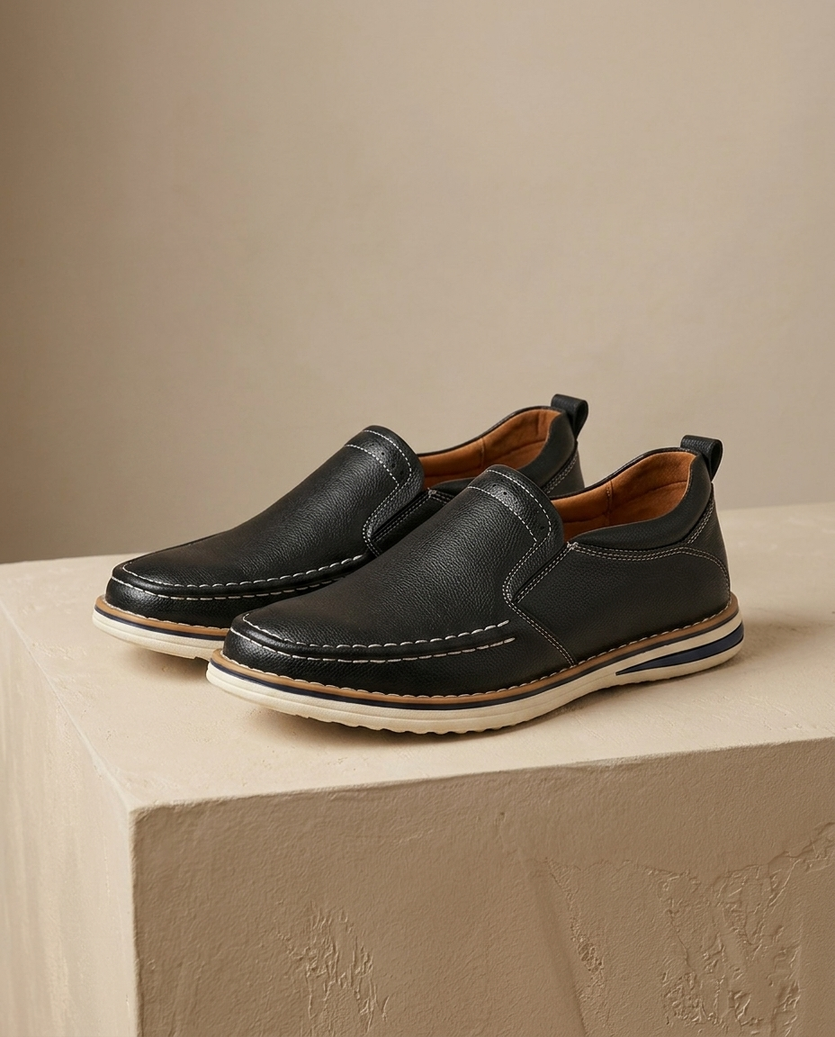 Simone Contrast-Stitch Slip-On | Emory & Blanc