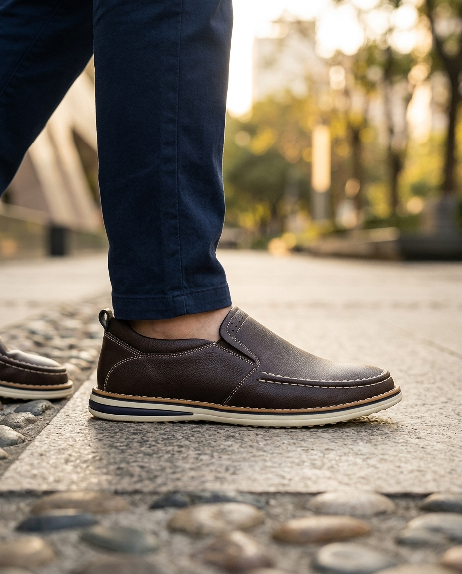 Simone Contrast-Stitch Slip-On | Emory & Blanc