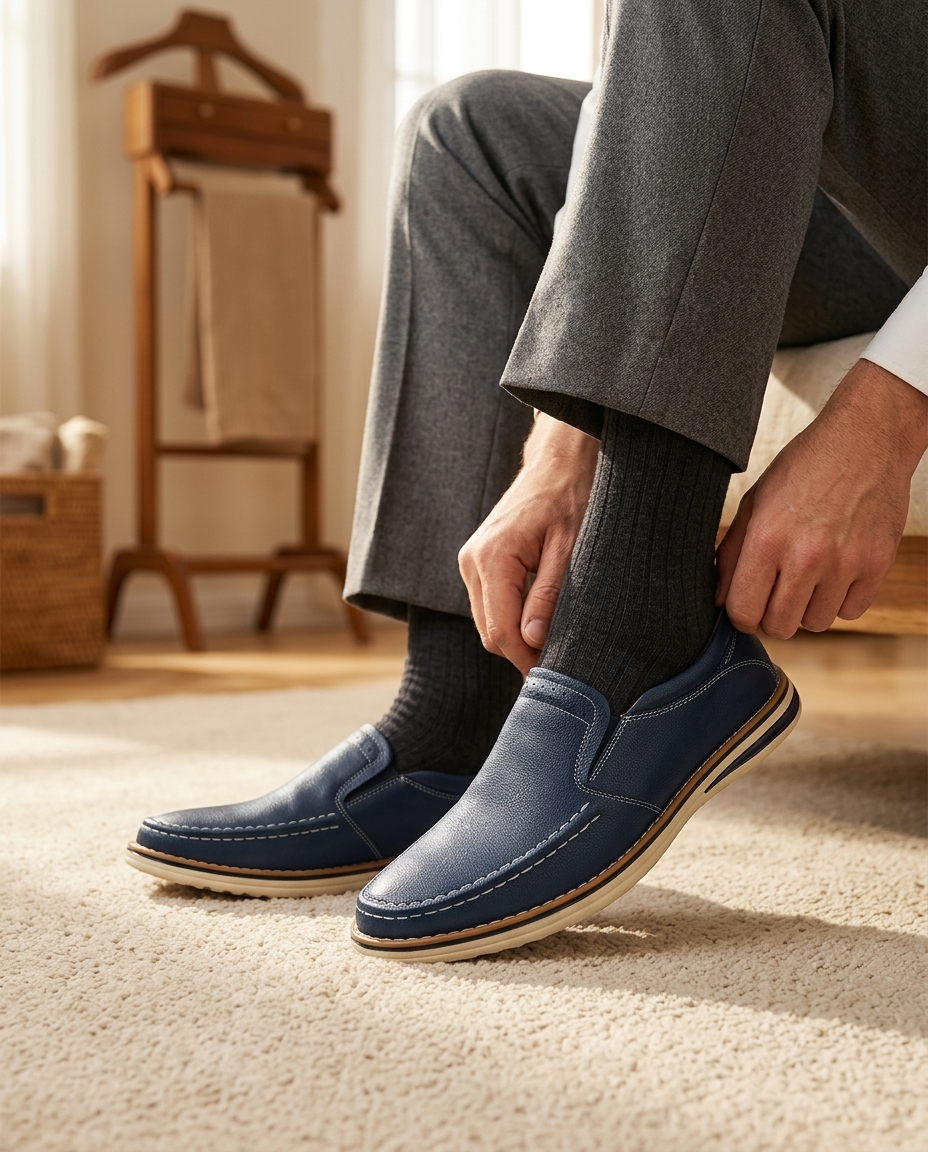 Simone Contrast-Stitch Slip-On | Emory & Blanc