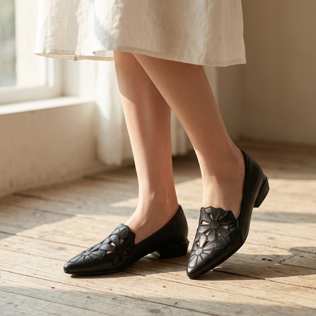 Simone Floral-Cutout Loafer | Emory & Blanc
