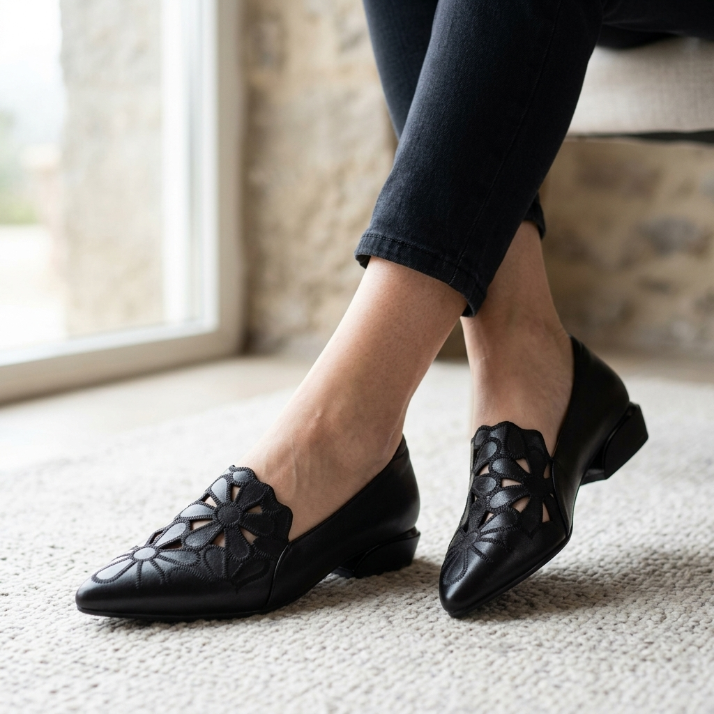 Simone Floral-Cutout Loafer | Emory & Blanc