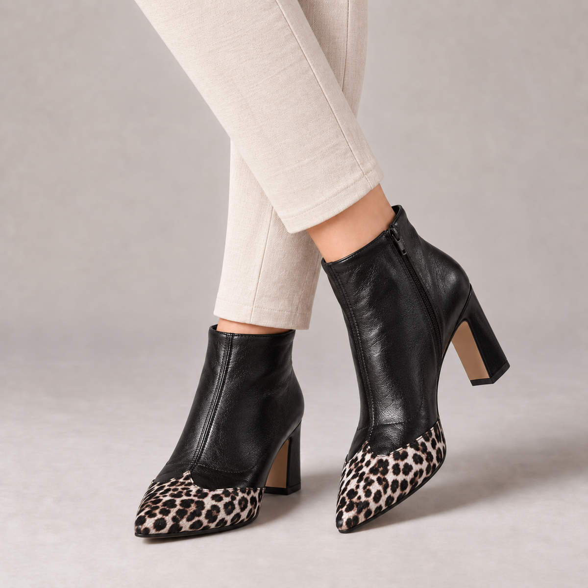 Solene — Black / Light Leopard | Emory & Blanc
